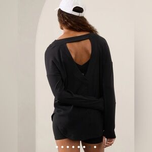 ATHLETA Presence Sweatshirt Black Brand NEW SMALL